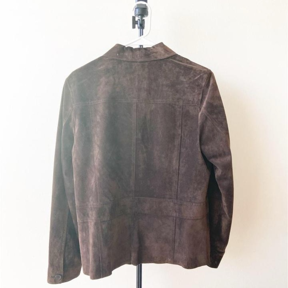 Apostrophe Dark Brown Suede Button-Front Jacket - image 3